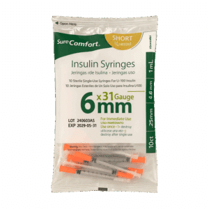 31G INSULIN SYRINGES - 1 pack [qty 10 syringes]- 1cc 31G x 6mm (.25mm) FOR PEPTIDES/ HGH / SEMAGLUTIDE VIALS ETC