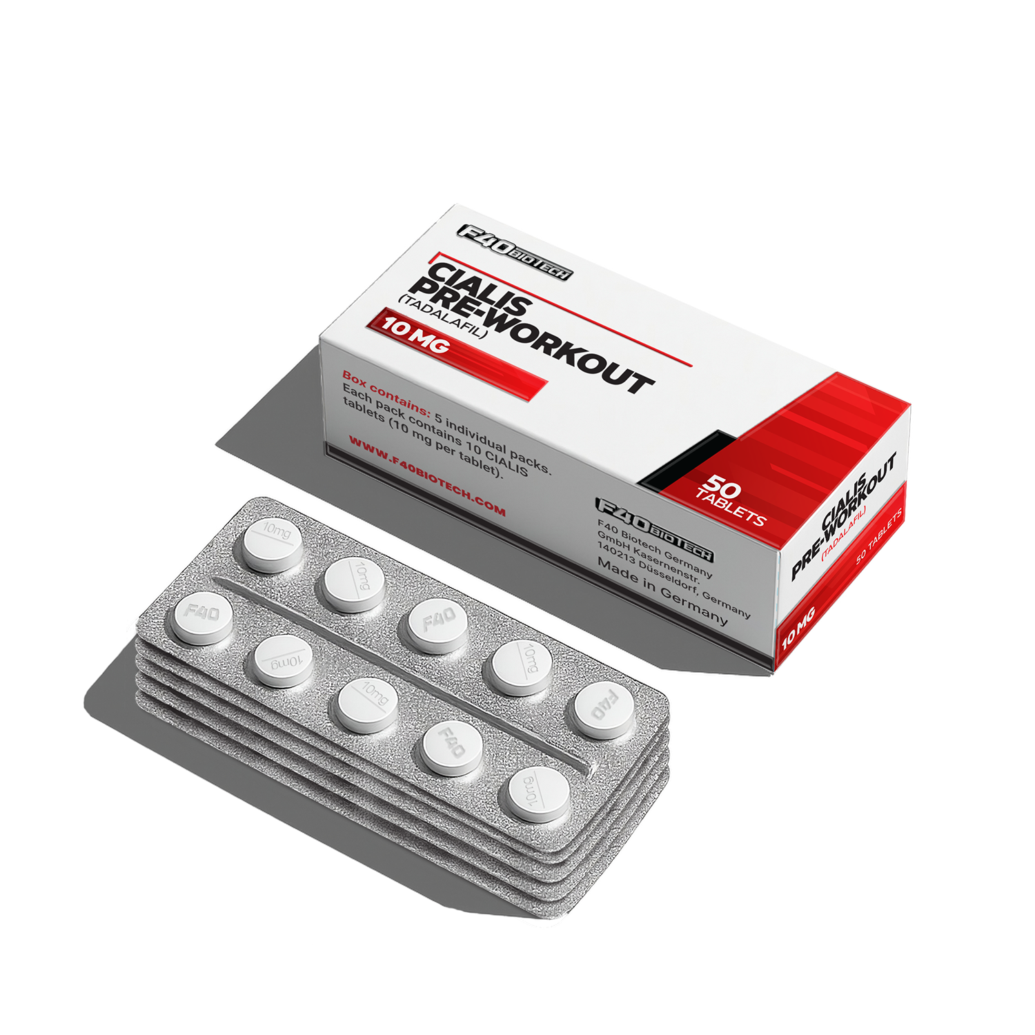CIALIS DAILY /PRE WORKOUT 10mg - Qty : 50 - F-40 Biotech Germany (Qualitative and quantitative analysis second image)