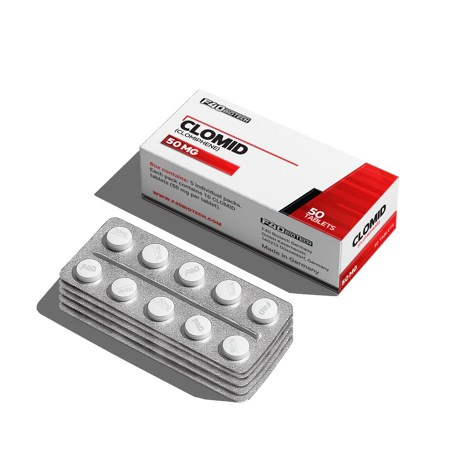 CLOMID 50mg - Qty : 50 - F-40 Biotech Germany (Qualitative and quantitative analysis second image)