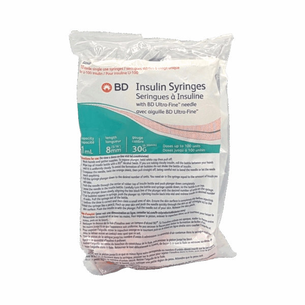 30G x 8mm 1mL BD Insulin Syringes with BD Ultra-Fine Needle -10 PACK   For Peptides/HGH Etc.