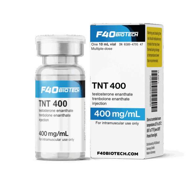 TNT (Test E 250, Tren E 150)  400mg/ml, 10ml  MCT - F-40 Biotech Injectables Germany (can cause pip - very strong)