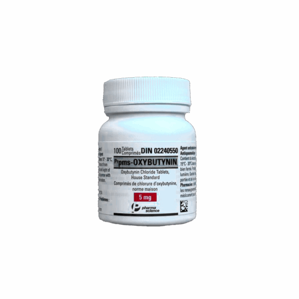 OXYBUTYNIN 5MG X 100 – CANADIAN PHARMACEUTICAL GRADE [ANTI-SWEAT]