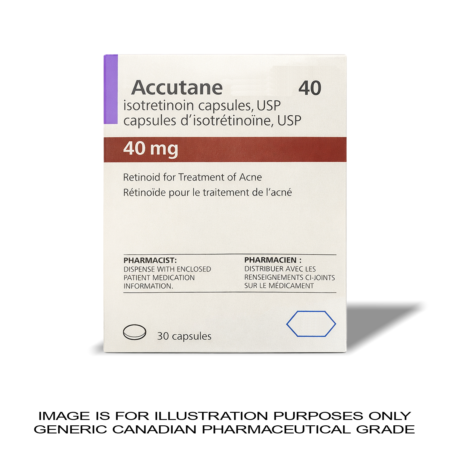 Accutane 40mg x 30 – | Roche- CANADA PHARMACEUTICAL GRADE