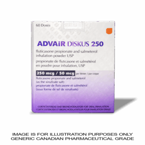 Advair Diskus 250 [Fluticasone Propionate + Salmeterol inhalation powder 250mcg | 50mcg x 60 doses] CANADIAN PHARMACEUTICAL GRADE [ASTHMA / LUNGS]