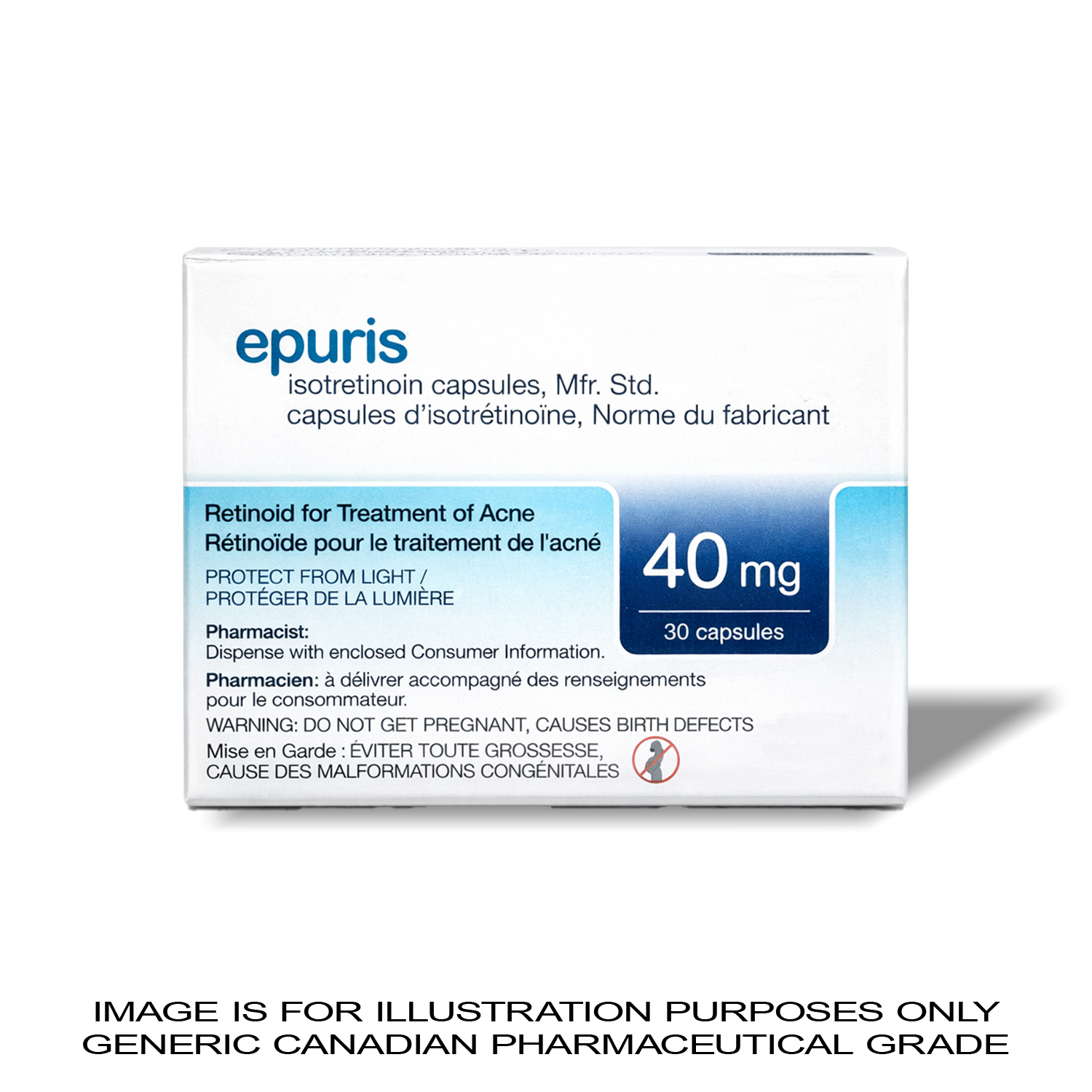 Epuris 40mg Retinoid Acne Treatment Accutane