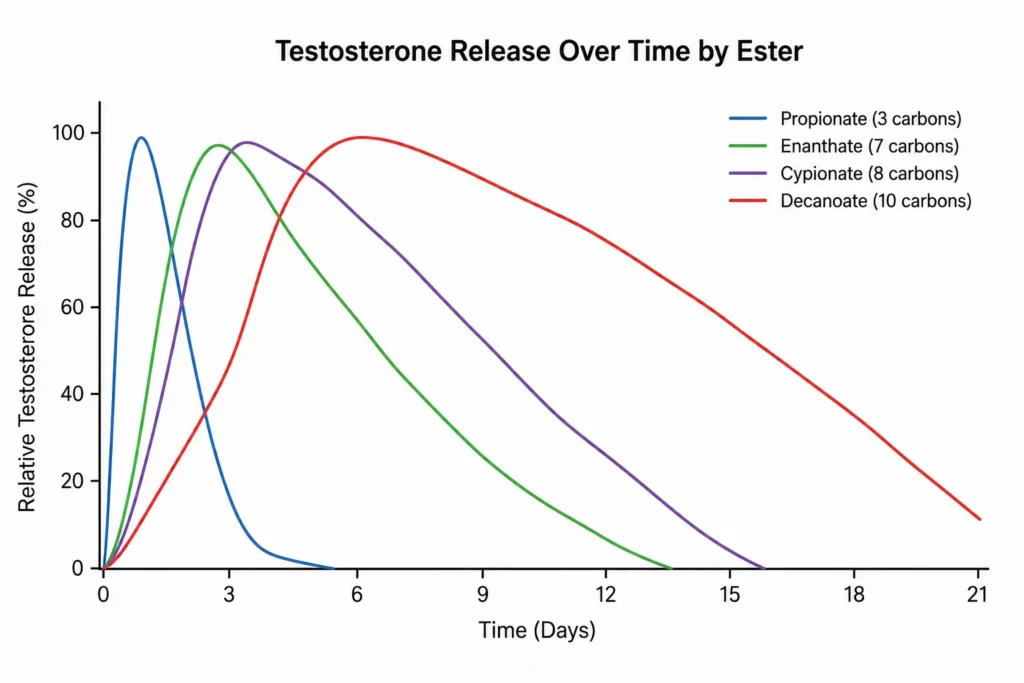 The Ultimate Guide to Understanding Testosterone Esters 7 testosterone ester half life release rate comparison chart